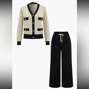 MICAS Contrast Sweater and Pants Set